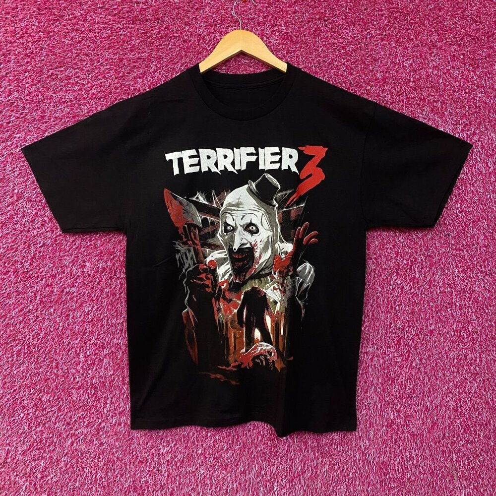 Terrifier 3 Art The Clown Horror Graphic T-Shirt Large